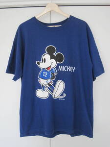 Disney ディズニー ミッキー サッカー 日本代表 Tシャツ サムライブルー2006 Lサイズ