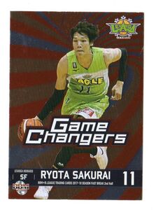 034/100【桜井良太/レバンガ北海道】BBM 2017-18 B.LEAGUE FAST BREAK 2nd Half GAME CHANGERS インサートパラレル 赤 2018