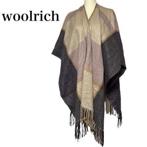 ☆冬物☆ woolrich ウールリッチ マフラー スロー ブランケット ショール チェック柄 