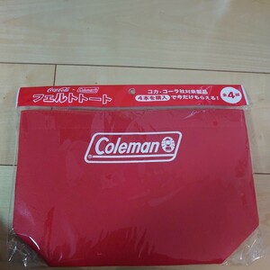 赤　　非売品　　コカ・コーラ　　Coleman フェルトトート　　コカコーラ　トートバッグ