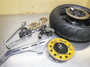 ZX-10 リアホイール17インチワイド化ポン付けキット、17X5.50☆ZX10、ZXT00B