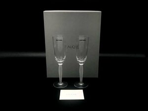 LALIQUE ラリック ルーブル シャンパンフルート Φ約58mm×H約215mm 180ml フロステッド レリーフ 化粧箱・冊子あり