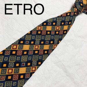 ■美品■ETRO エトロ　ネクタイ　格子柄　菱形　マルチカラー