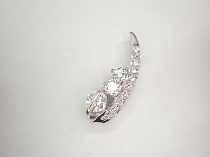 美品 K18WG ダイヤ0.314ct(G-SI2-EXCELLENT) 他ダイヤ計0.399ct デザイン ペンダントトップ