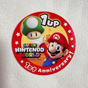 【非売品】USJ スーパーマリオブラザーズ 1UP シール ステッカー 1st Anniversary