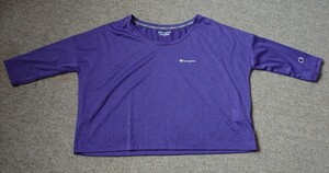 Champion パープルショート丈Tシャツ L ダンス 練習着