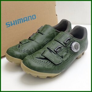 ★美品 SHIMANO/シマノ RX6 グラベルシューズ メンズ24.5cm/グリーン/SH-RX600/サイクリング/靴/外箱付き&1358800623