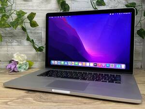 【良品♪】MacBook Pro 2015 Retina (A11398)[Core i7(4870HQ)2.5Ghz/RAM:16GB/SSD:512GB/15.4インチ]Catalina インストール済 動作品 