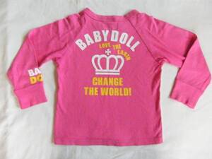 ★BABY DOLL ベビードール★　100cm　白＆ピンク色　長袖Ｔシャツ