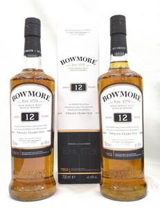 未開栓 BOWMORE 12年 ボウモア ウイスキー 40% 700ml SCOTCH WHISKY 2本 古酒 Lh10.20