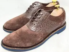 美品 COLE HAAN 10M スエードドレスシューズ プレーントゥ ブラウン