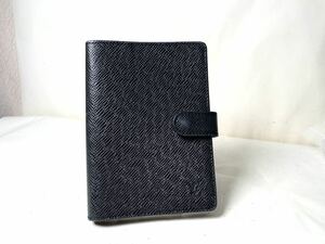 890 1円 ■使用僅か極美品■ LOUIS VUITTON ルイヴィトン R20426 タイガ アジェンダPM 6穴式 手帳カバー システム手帳 メンズ ブラック系 