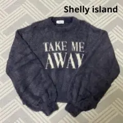 Shelly island ロゴフェザーヤーンニット