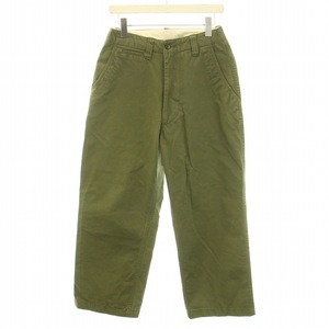 イートウツ E.TAUTZ アーミーグリーンフィールドトラウザーズ ARMY GREEN FIELD TROUSERS チノパン ジップフライ 28 S カーキ /YT メンズ