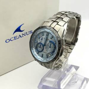 ○B243-170 CASIO/カシオ OCEANUS オシアナス 3針 Date デイト メンズ 電波ソーラー 腕時計 OCW-S1400 付属品あり 不動ジャンク品