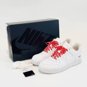 甲MJ19130　1円スタート/美品/箱付/タグ付/28.5cm/本物/ナイキ×シュプリーム エアフォース1/NIKE×Supreme AIR FORCE 1 LOW/CU9225-100/白