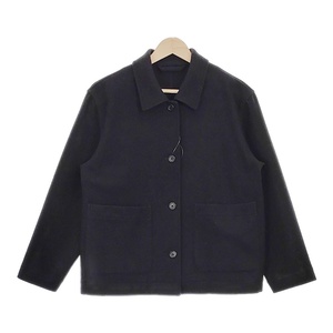 4-1123T♪MARGARET HOWELL SOFT WOOL TWILL 578-3220003 サイズ1 ジャケット ブルゾン 23AW ブラック マーガレットハウエル 252346