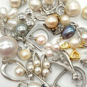 silver入り!!■パールペンダントトップ30点おまとめ■ o 約56.5g アクセサリー 真珠 アコヤ 淡水 pendant accessory pearl silver DA2