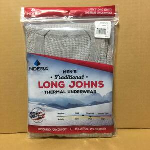 INDERA MILLS グレー M 灰色 サーマル 長袖Tシャツ インデラミルズ LONG JOHNS カットソー ロンT 防寒 肌着 インナー ヒート 無地