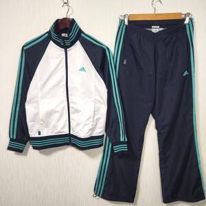 良品 adidas アディダス クライマプルーフ 防水/防風/透湿 ウインドブレーカー上下セット レディースLサイズ スポーツウェア フィットネス