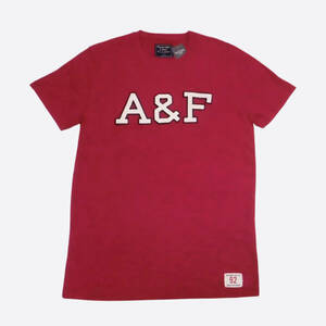 ★SALE★Abercrombie & Fitch/アバクロ★アップリケロゴ半袖Tシャツ (Red/S)