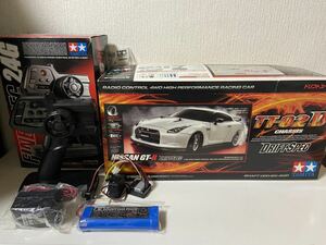 電動RCタミヤ 1/10 TT-02D ドリフトスペック 日産 R35 スカイライン プロポ ファインスペック 2.4G TSU-03 TEU-105BK バッテリー 