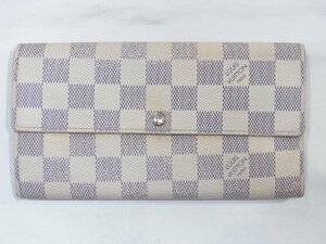 ルイヴィトン LousiVuitton 2つ折り長財布 ポルトフォイユ・サラ ダミエ・アズール N61735 CR4191 中古品