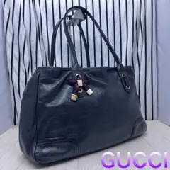 【美品】GUCCIグッチ A4収納可能シェリーラインオールレザートートバッグ