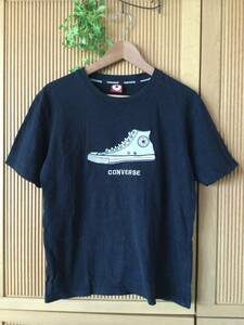 CONVERSE ALL STAR★人気の刺繍半袖Tシャツ(ブラック　黒　ハイカットスニーカー　Sサイズ　立体刺繍