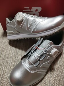 新品 定価22000 New Balance ゴルフシューズ UGB574B3 28.5cm シルバー BOA ニューバランス 取替式 スパイク メンズ ゴルフ 574