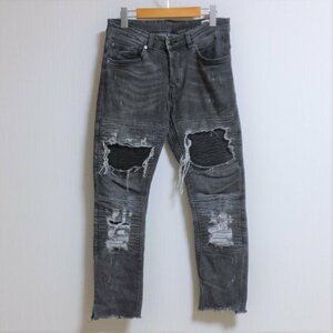 Z843　H&M DIVIDCD　ブラック　ダメージ　デニム　ジーンズ　30