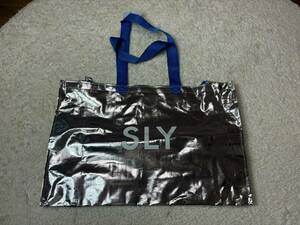 未使用品！SLYスライ福袋の袋シルバー×ブルーナイロン不織布エコバッグショップ袋即決送料無料！