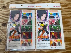 m ネコポスE NARUTO ナルト疾風伝 アニメ ヒーロー ヒロイン 第11集 切手シート 2枚 セット 80円 日本郵便 ※未使用長期保管品