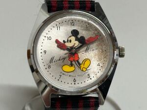 Mickey Mouse ミッキーマウス Disney ディズニー 機械式 手巻き 5000-7000 シルバー文字盤 メンズ腕時計 稼働品