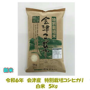 新米 令和６年産 特別栽培米 会津 コシヒカリ 白米 5kg １袋 東北~関西 送料無料 送料込み 米 お米 ５キロ