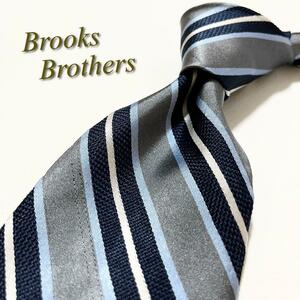 【美品】Brooks Brothers ブルックスブラザーズ ネクタイ リバースストライプ柄 アメリカ製 メンズ スーツ レジメンタル ハイブランド 高級