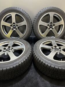 225/50R17 DUNLOP/WINTER MAXX WM02 21年製 VST 17インチ 7J ＋49 108 5H スタッドレス バリ山 4本 ボルボ V70等(南5-D517)