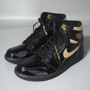 4-ZJ053◎【極美品】ナイキ NIKE AIR JORDAN1 HIGH RETRO エアジョーダン 1 レトロ ハイ バッシュ スニーカー ブラック 26.5cm メンズ