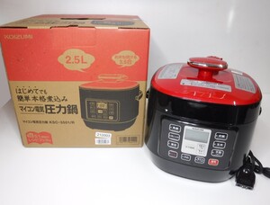 中古 KOIZUMI 電気調理鍋 KSC-3501/R/106902/コイズミ マイコン電気圧力鍋 説明書・箱あり 通電のみ確認 発送120サイズ