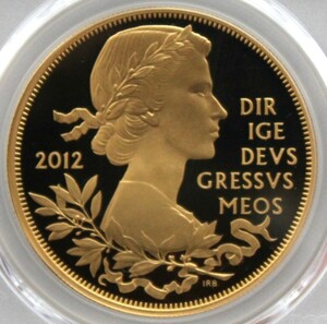 2012年 イギリス エリザベス2世 即位60周年記念 5ポンド銀貨 GILT PCGS PR70DCAM 金メッキ