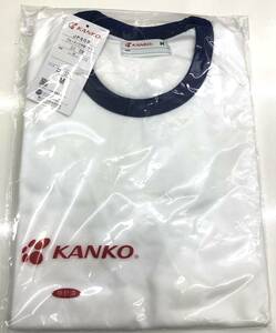 送料無料 Mサイズ kanko 丸首 クルーネック 半袖 シャツ 体操着 花紺 新品 学生 スポーツ 体育 カンコー 白 ジャージ 半そで Tシャツ