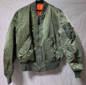 【ALPHA INDUSTRIES】MA-1 Green フライトジャケット サイズL 90s