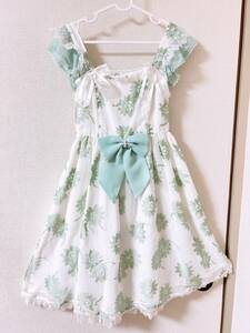 ★Angelic Pretty Elegant Flora ジャンパースカート★フラワー シフォン エレガント ミント