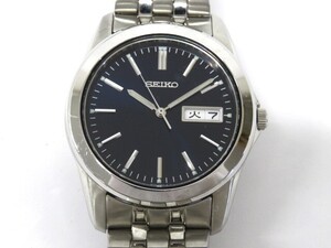 ■hawi3075-4 203 SEIKO セイコー 7N43-0AM0 黒文字盤 QZ クォーツ デイデイト メンズウォッチ 腕時計 腕周り約17cm 稼働