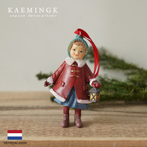 クリスマスツリー 飾り付け オーナメント 北欧 KAEMINGK 北欧 アンティーク レトロ ランタンを持った青い帽子の子供 [2]