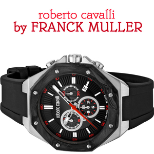 フランクミュラー＆ロベルトカヴァリWネーム 100m防水 クロノグラフ【roberto cavalli BY FRANCK MULLER】腕時計 スイス製 新品 本物