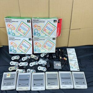 L829△ Nintendo ニンテンドー スーパーファミコン 本体 6台まとめ SHVC-001 任天堂 SFC 箱/説明書/ACアダプター/コントローラー付 ⑩