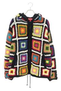 シュプリーム 20AW Crochet Hooded Zip Up Sweater サイズ:XL クロシェジップアップパーカー 中古 OM10