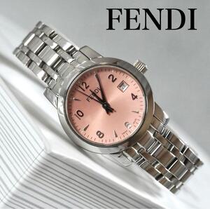 ★新品電池交換済み★FENDI フェンディ　腕時計　ピンク文字盤　デイト