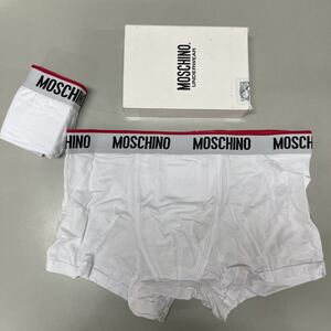 MOSCHINO モスキーノ UNDERWEAR アンダーウエア TRUNK COTTON STRETCH ホワイト XXLサイズ ボクサーパンツ　メンズ　白